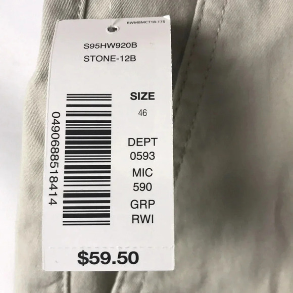 NWT ROWM MEN SZ 46 KHACKI CARGO SHORTS  9” INSEAM - Picture 4 of 12